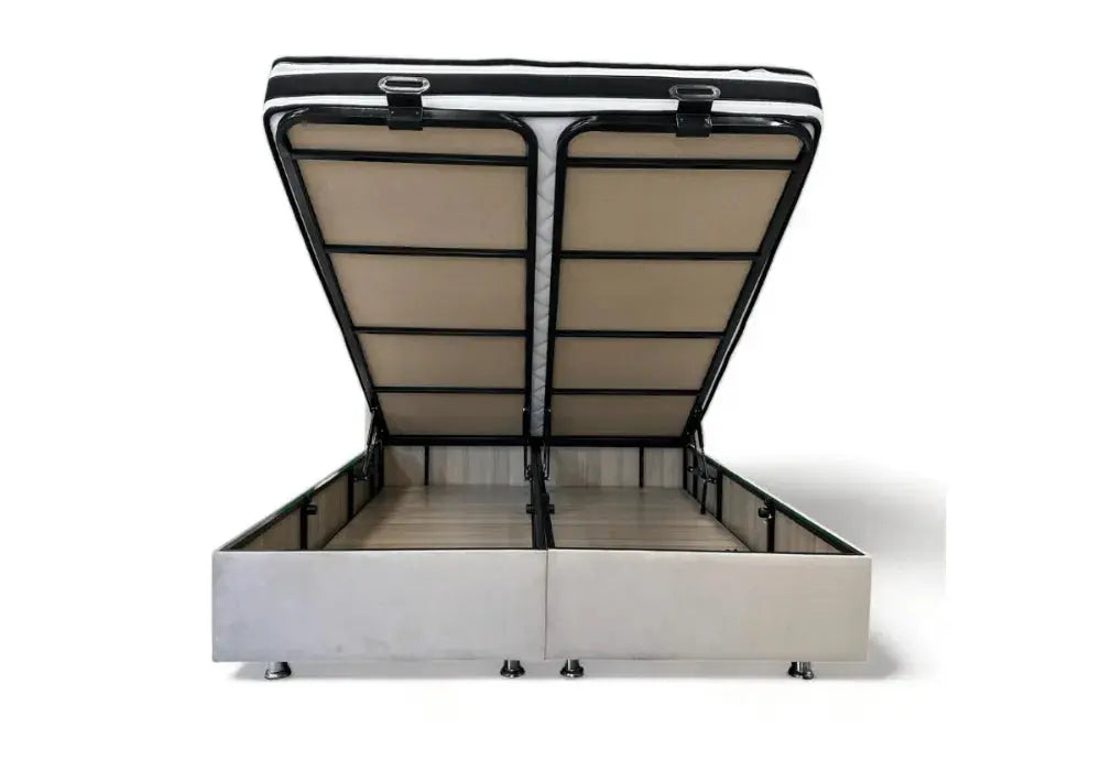 Lit Coffre Italian Piano Velours Beige Swedzo-Meuble