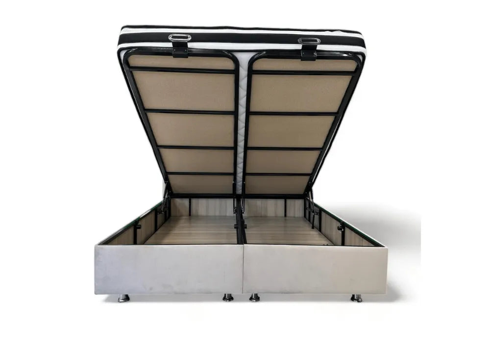 Lit Coffre Italian Piano Velours Beige