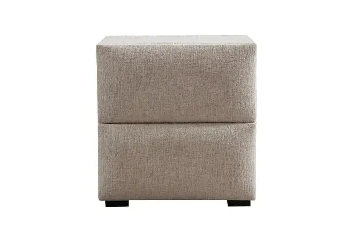 Lit Coffre Jade Chenille Blanc Cassé Swedzo-Meuble