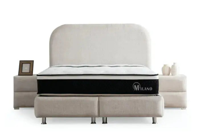 Lit Coffre Jade Chenille Blanc Cassé Swedzo-Meuble