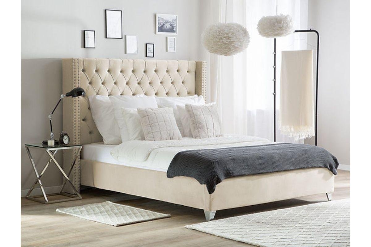 Lit Double Cloute Capitonne Velours 140/190