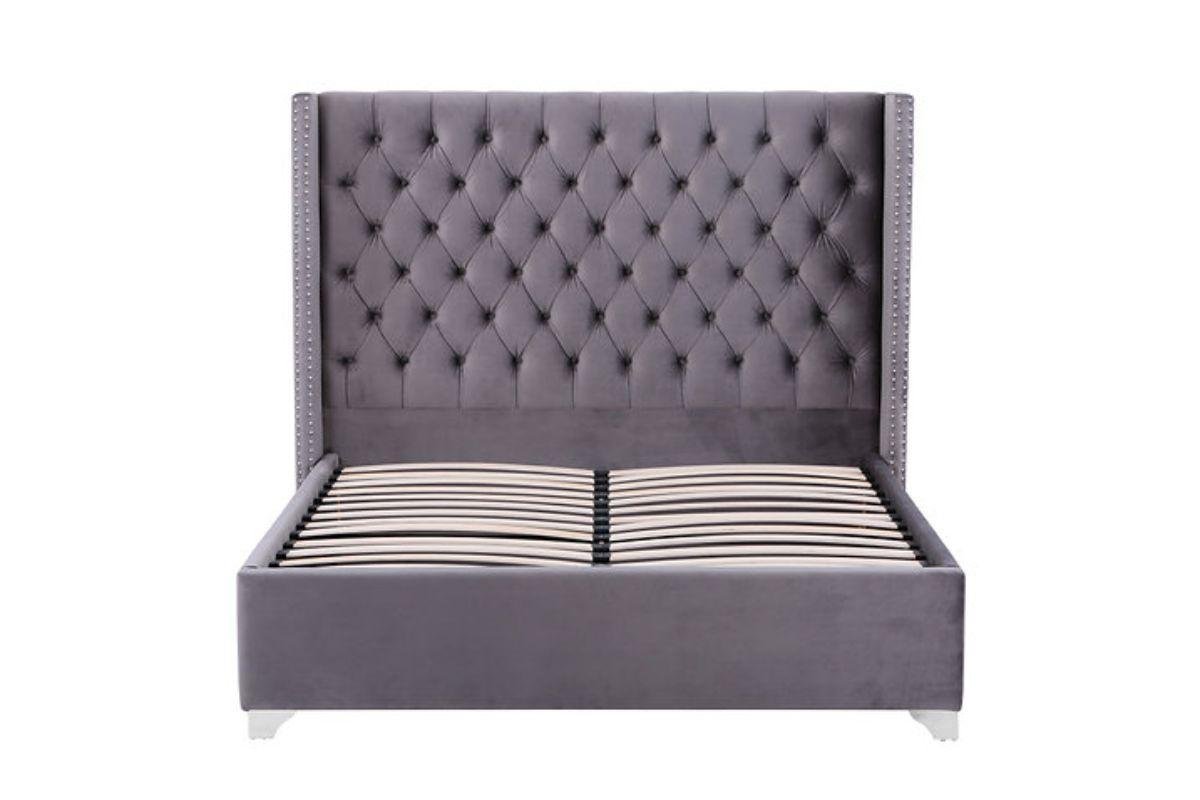 Lit Double Cloute Capitonne Velours 140/190