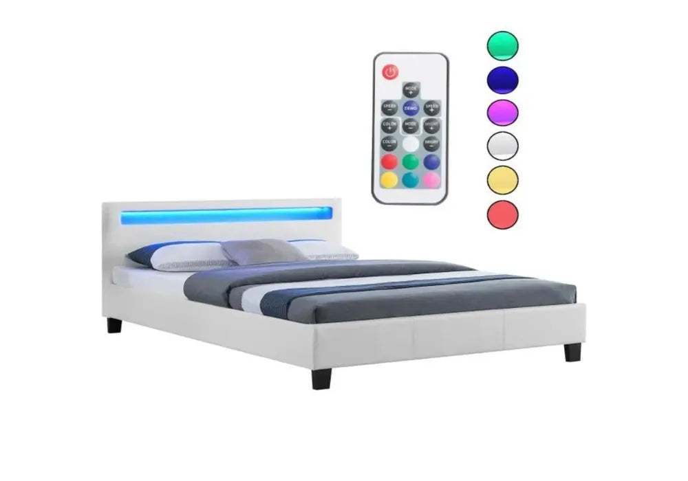 Lit Led Avec Sommier Blanc