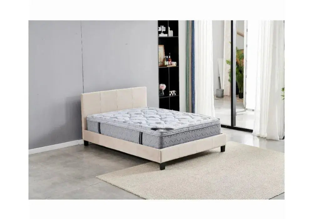 Lit avec sommier velours 140/190 Swedzo-Meuble