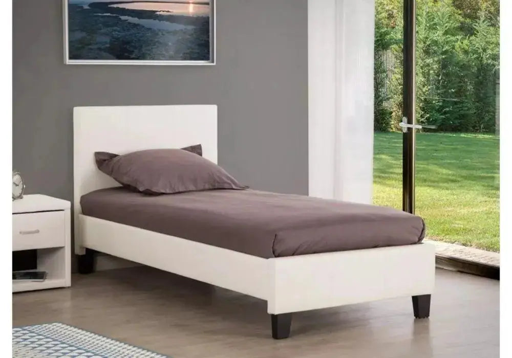 Lit Simple Melburn Similicuir 90/190 Swedzo-Meuble