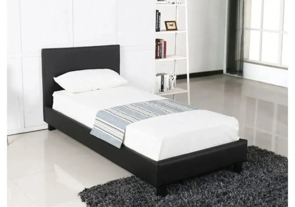 Lit Simple Melburn Similicuir 90/190 Swedzo-Meuble