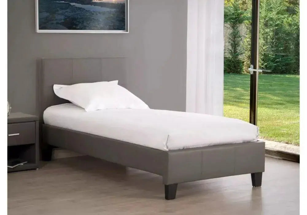 Lit Simple Melburn Similicuir 90/190 Swedzo-Meuble