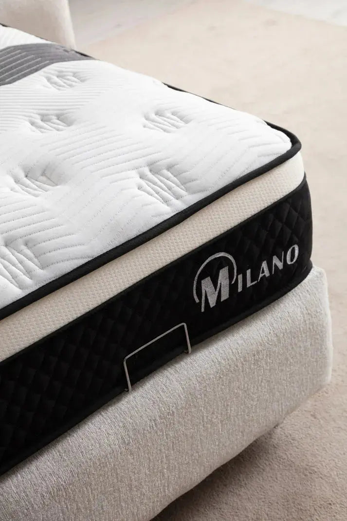 Lit coffre Maya Chenille Blanc Cassé Swedzo-Meuble