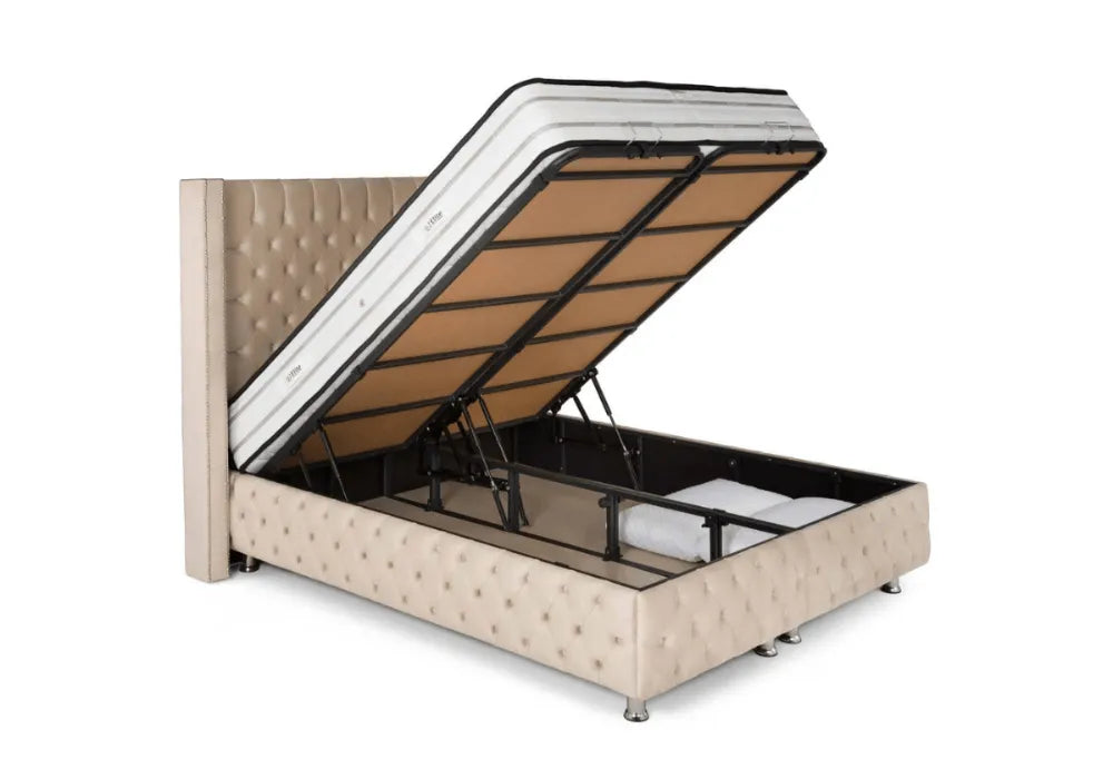 Lit coffre en tissu velours 180x200 cm