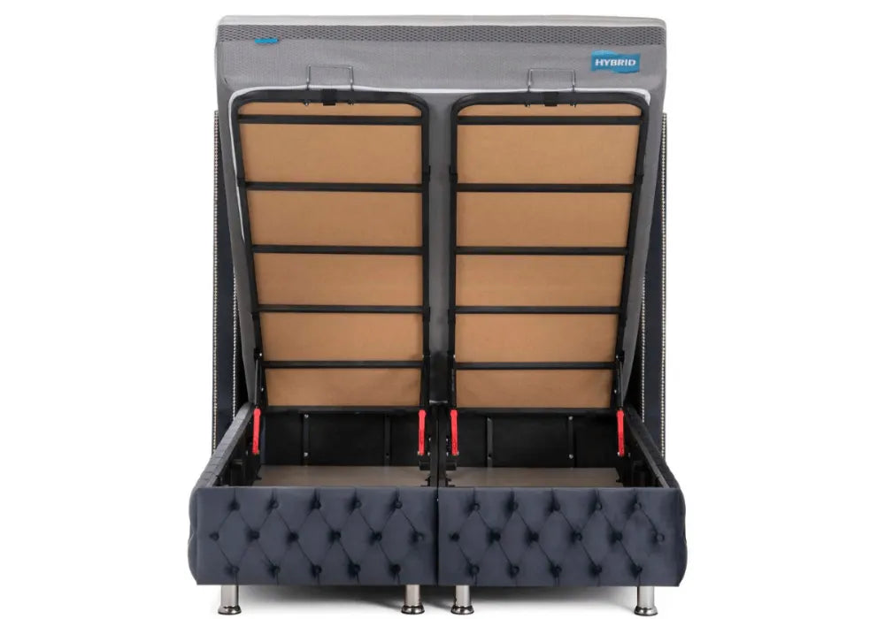 Lit coffre en tissu velours 180x200 cm