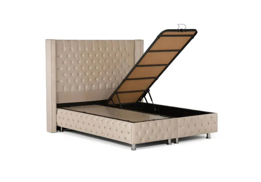 Lit coffre en tissu velours 180x200 cm Swedzo-Meuble