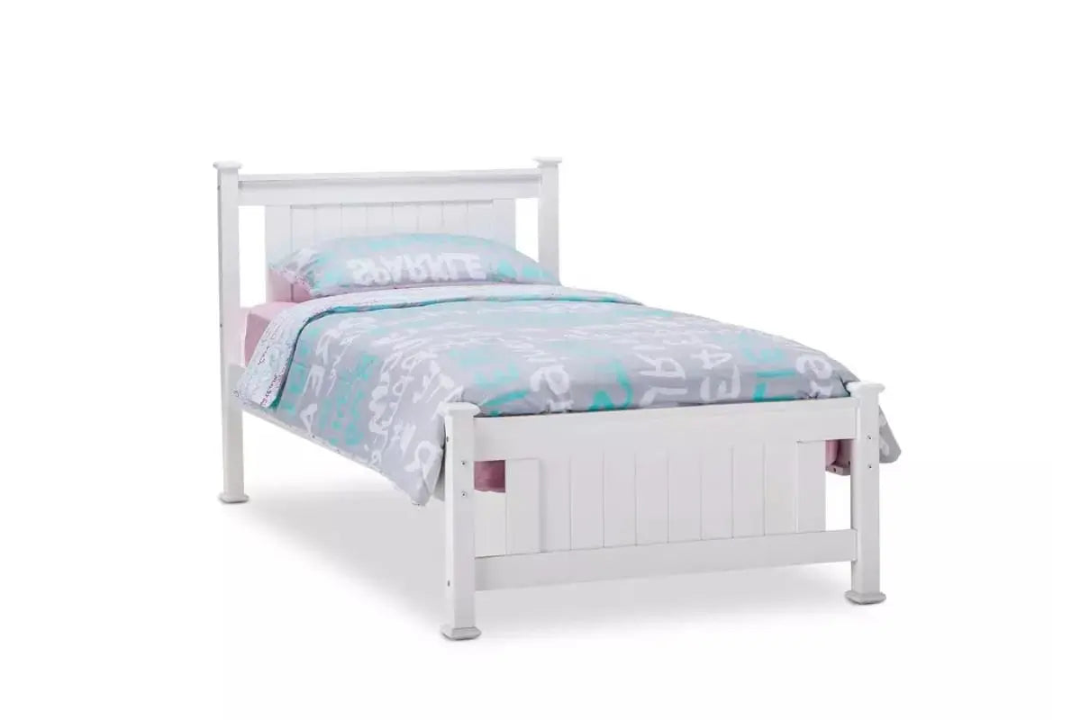 Lit simple bois blanc ELSA 90/190 Swedzo-Meuble