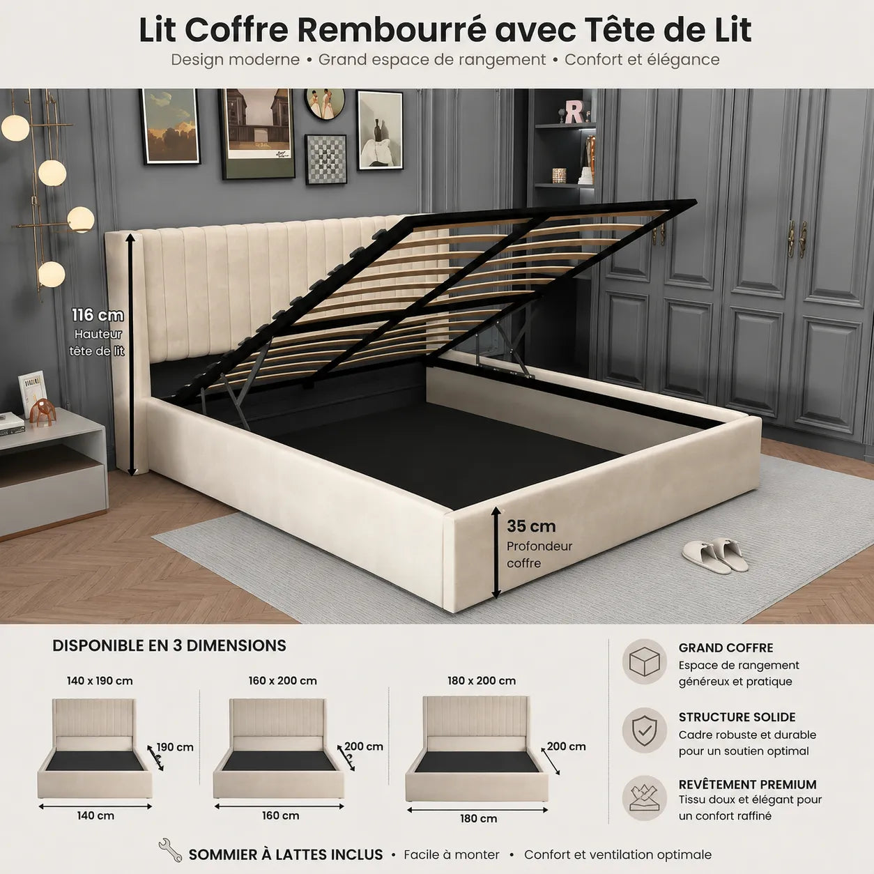 Lit Camile Coffre