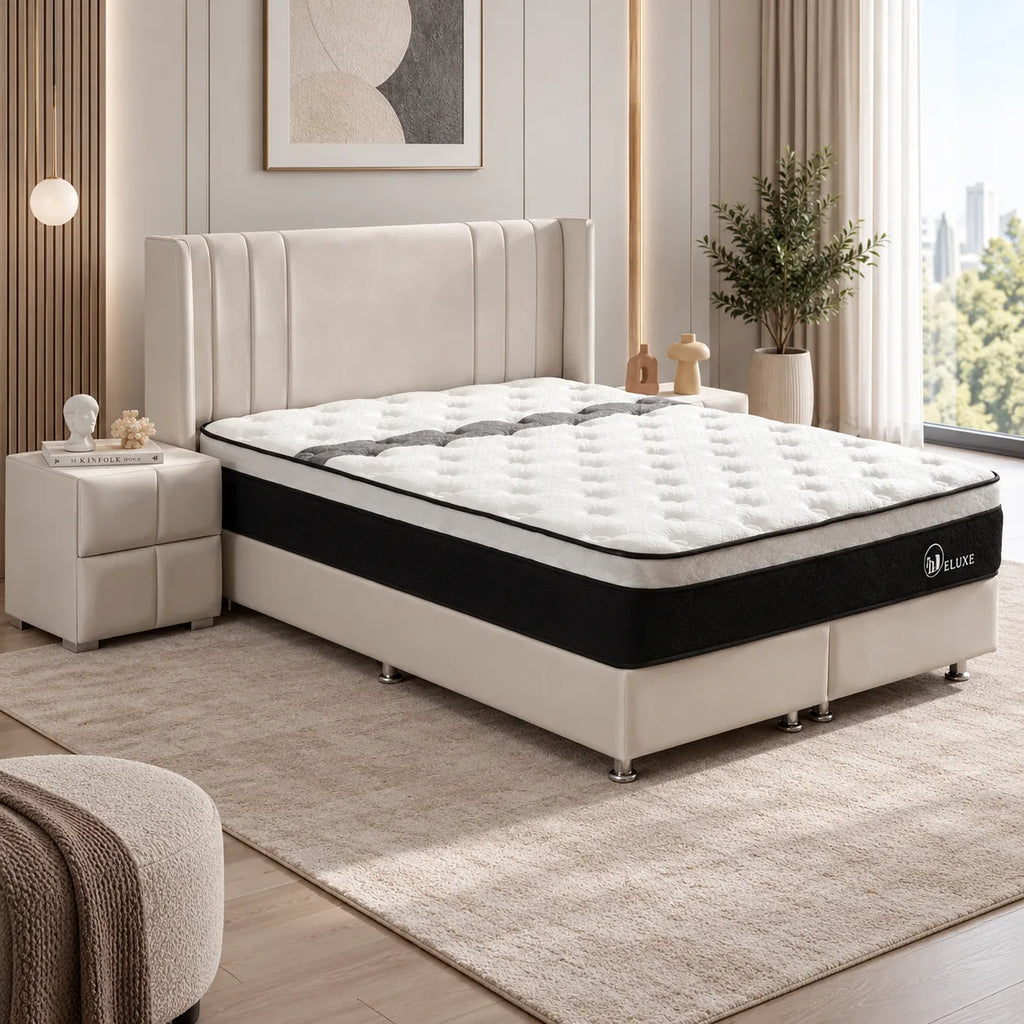 Lit Coffre Alma Velours beige