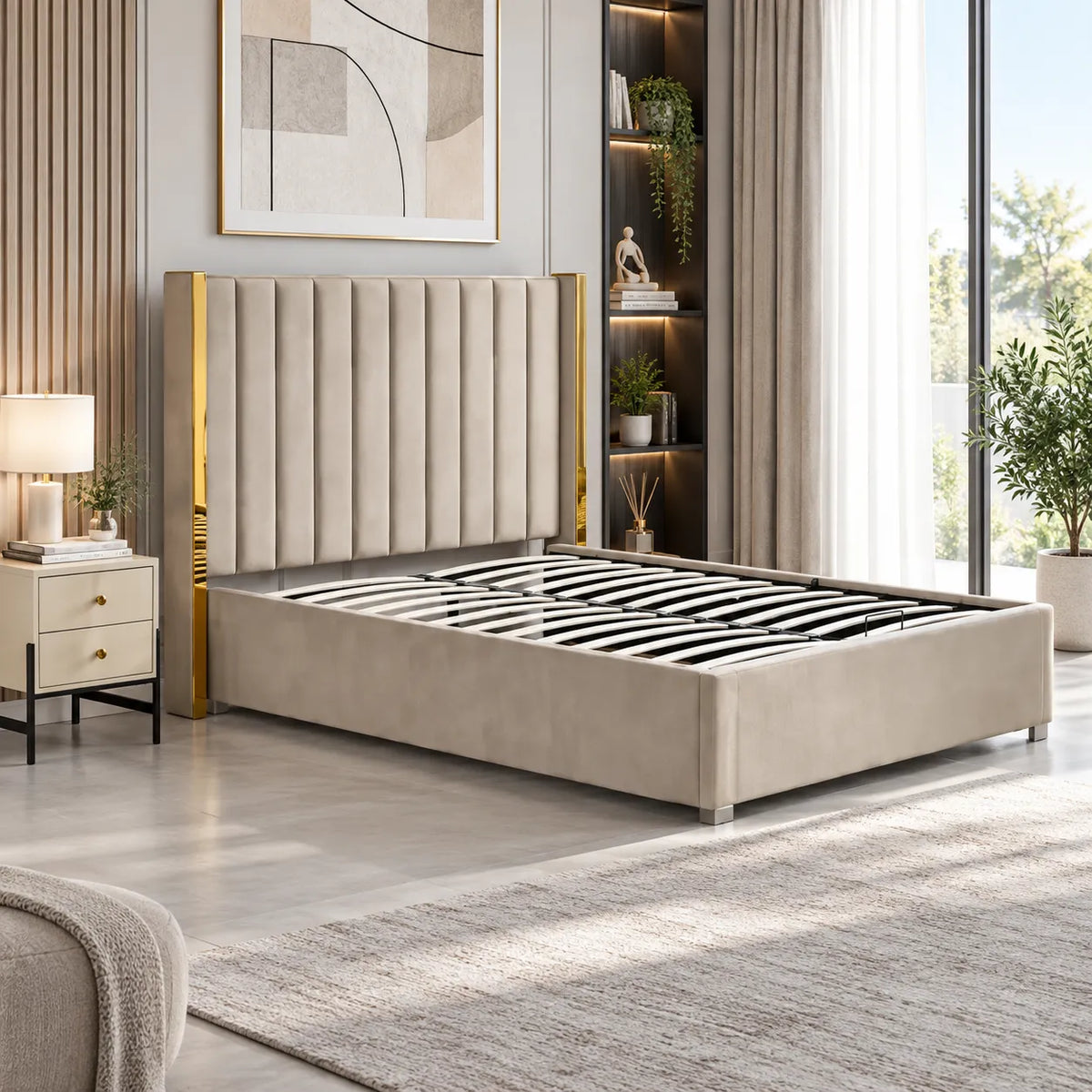 Lit Coffre Beige Prince