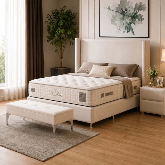 Lit Coffre COCO BLANC ECRU - Velours