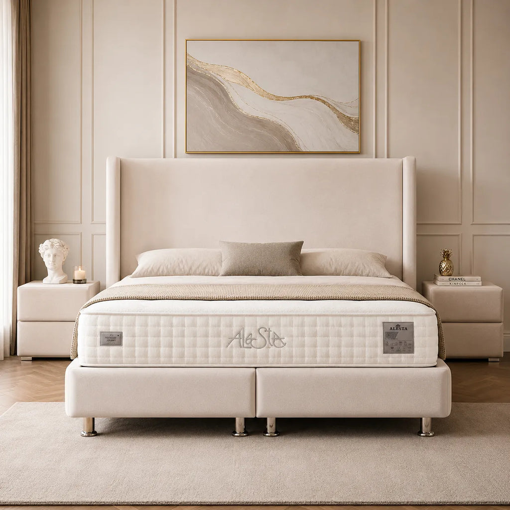 Lit Coffre COCO BLANC ECRU - Velours