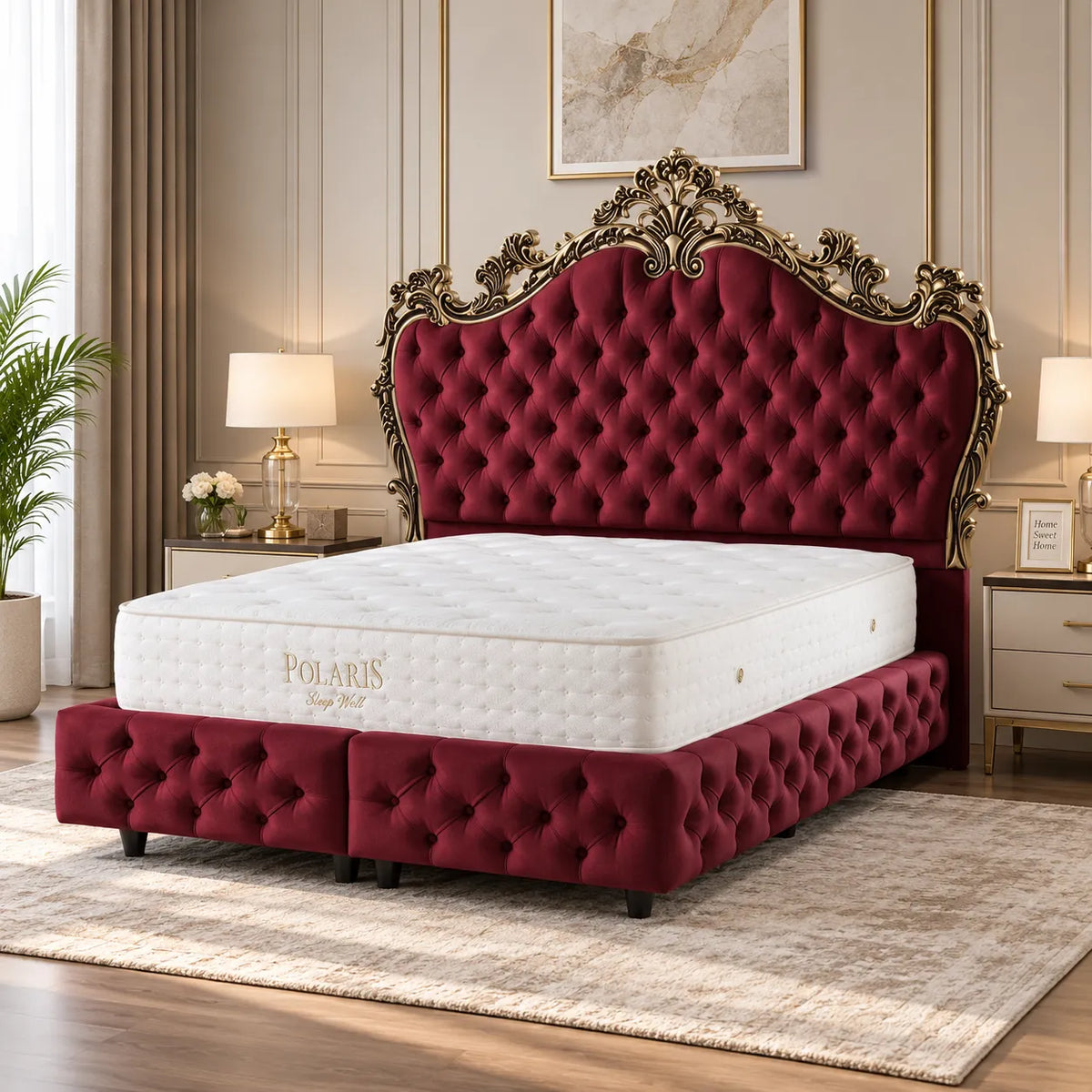 Lit Coffre Royal 180x200 cm avec Pied Ore