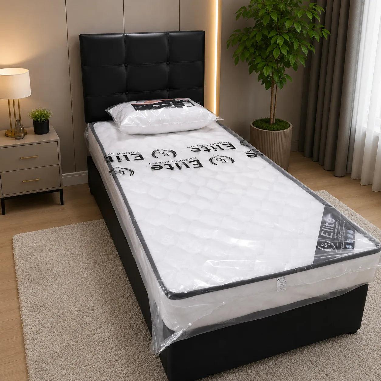 Lit Coffre en cuir 90x190