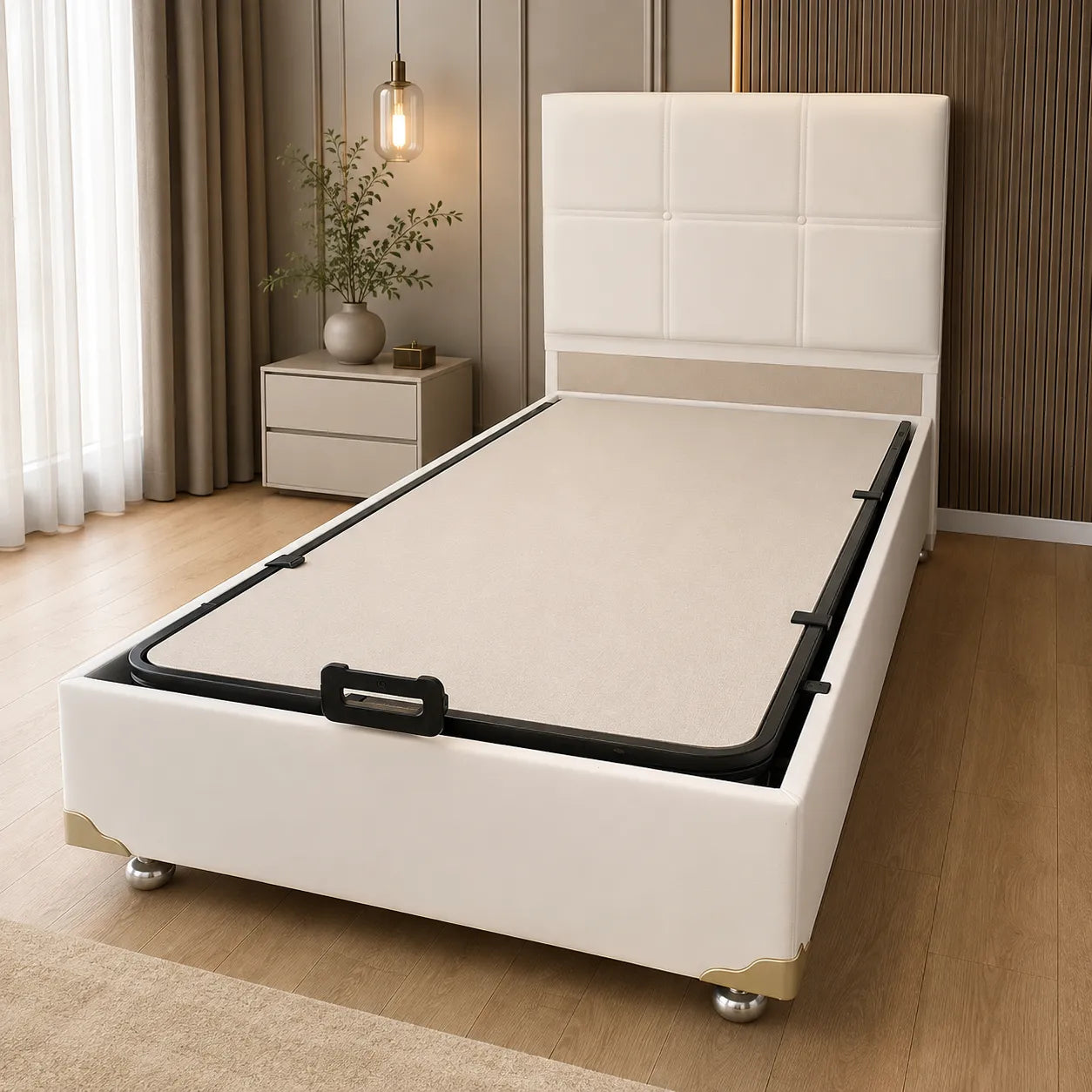 Lit Coffre en cuir 90x190