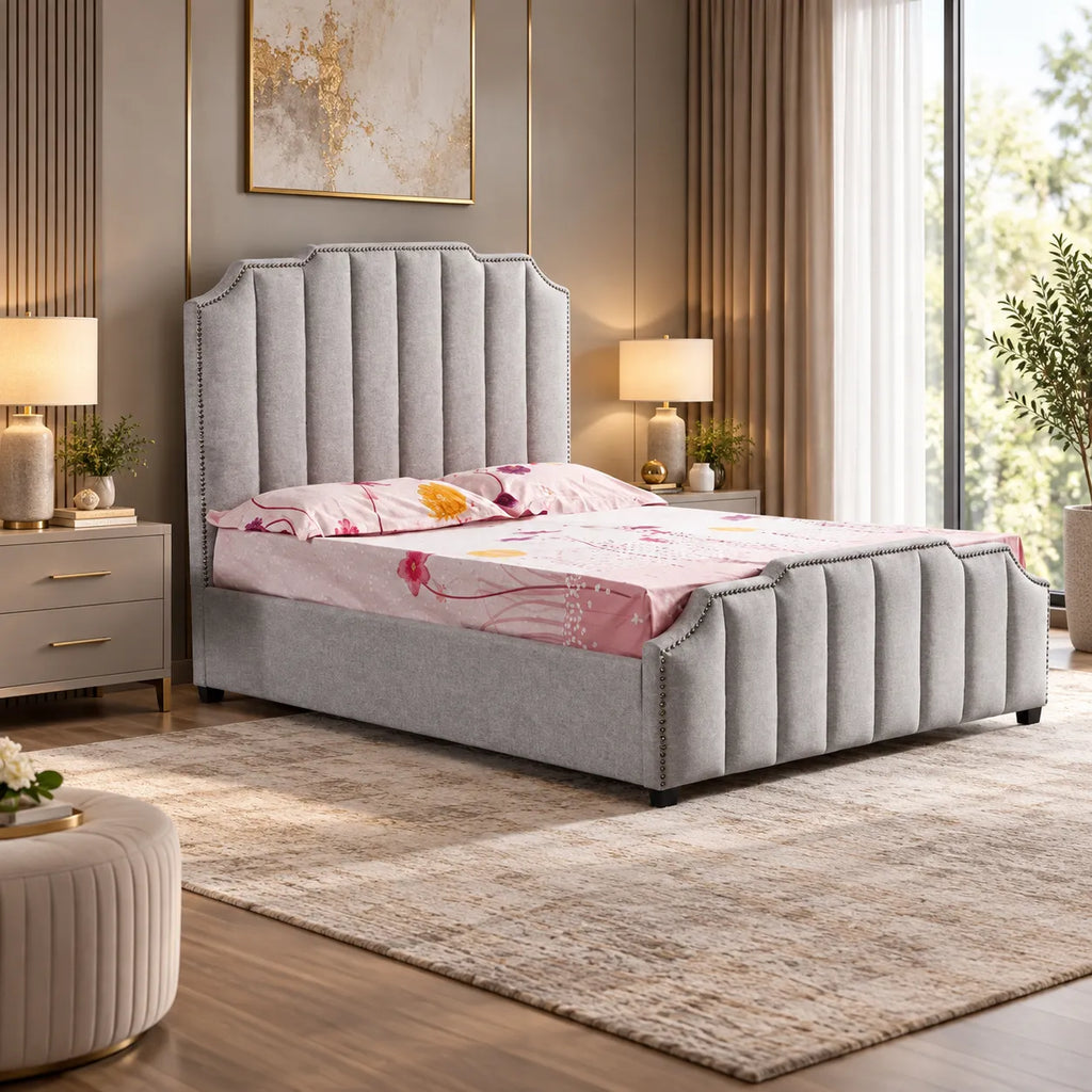 Lit Pepper Capitonné en Ligne 160x200 cm - Velours Premium