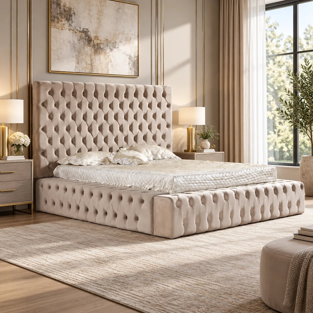 Lit ROYAL CAPITONNE Velours