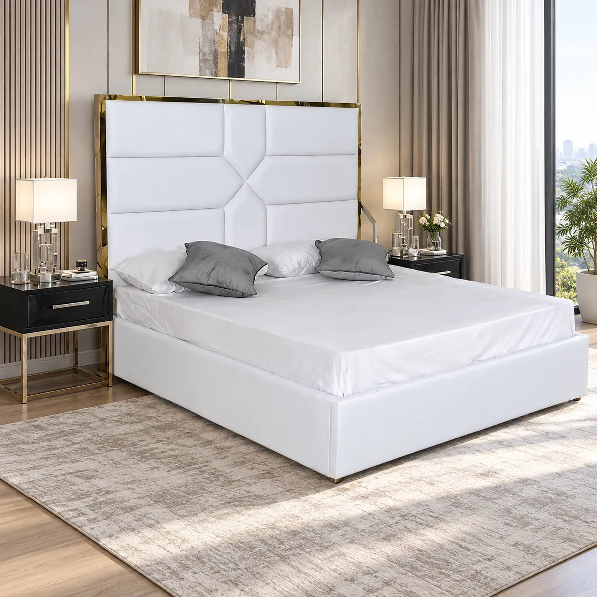 Lit Sommier Design Laiton Linaé 160x200 cm