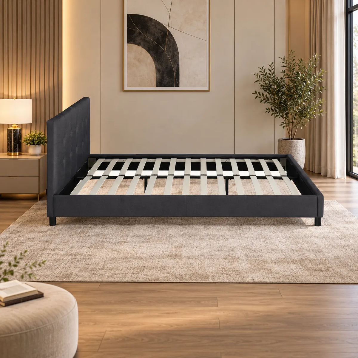 Lit avec Sommier 140x190 - 160x200 Noir
