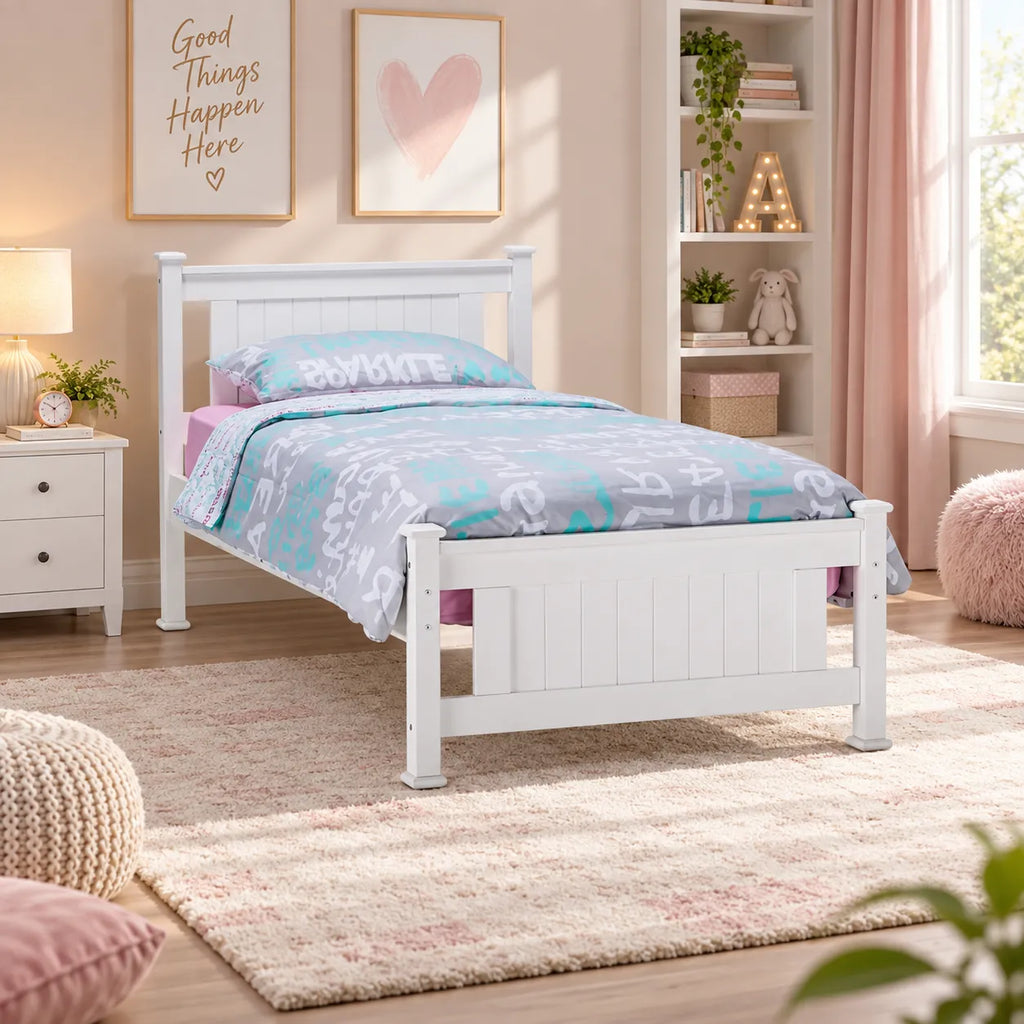 Lit simple bois blanc ELSA 90190