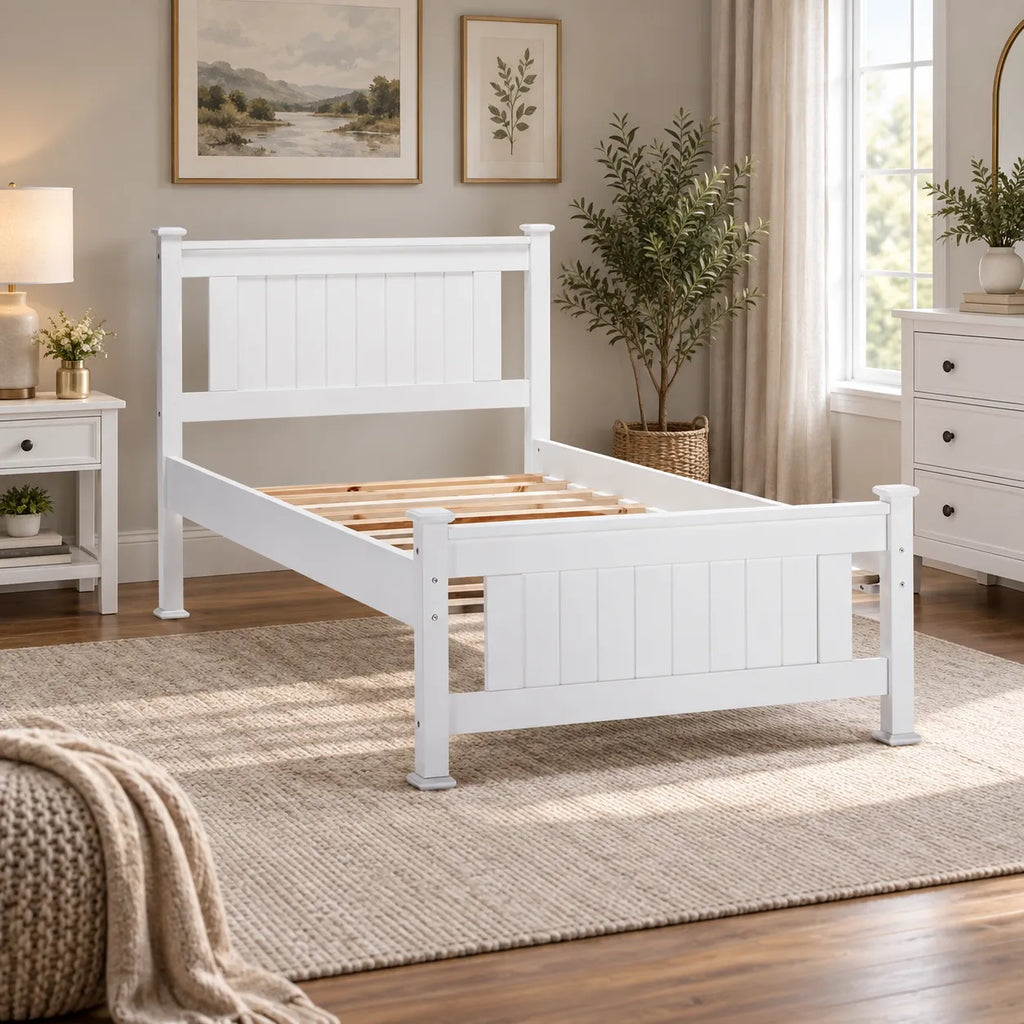 Lit simple bois blanc ELSA 90190