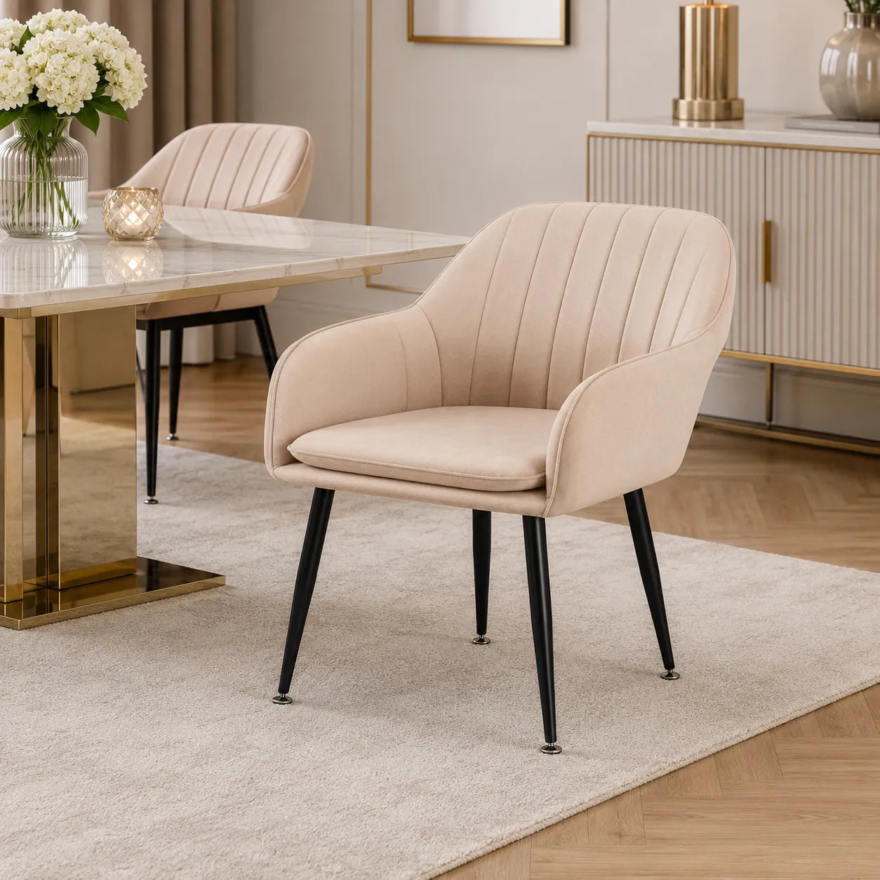 Lot De 2 Chaises Kanvas Pieds Metal Velours