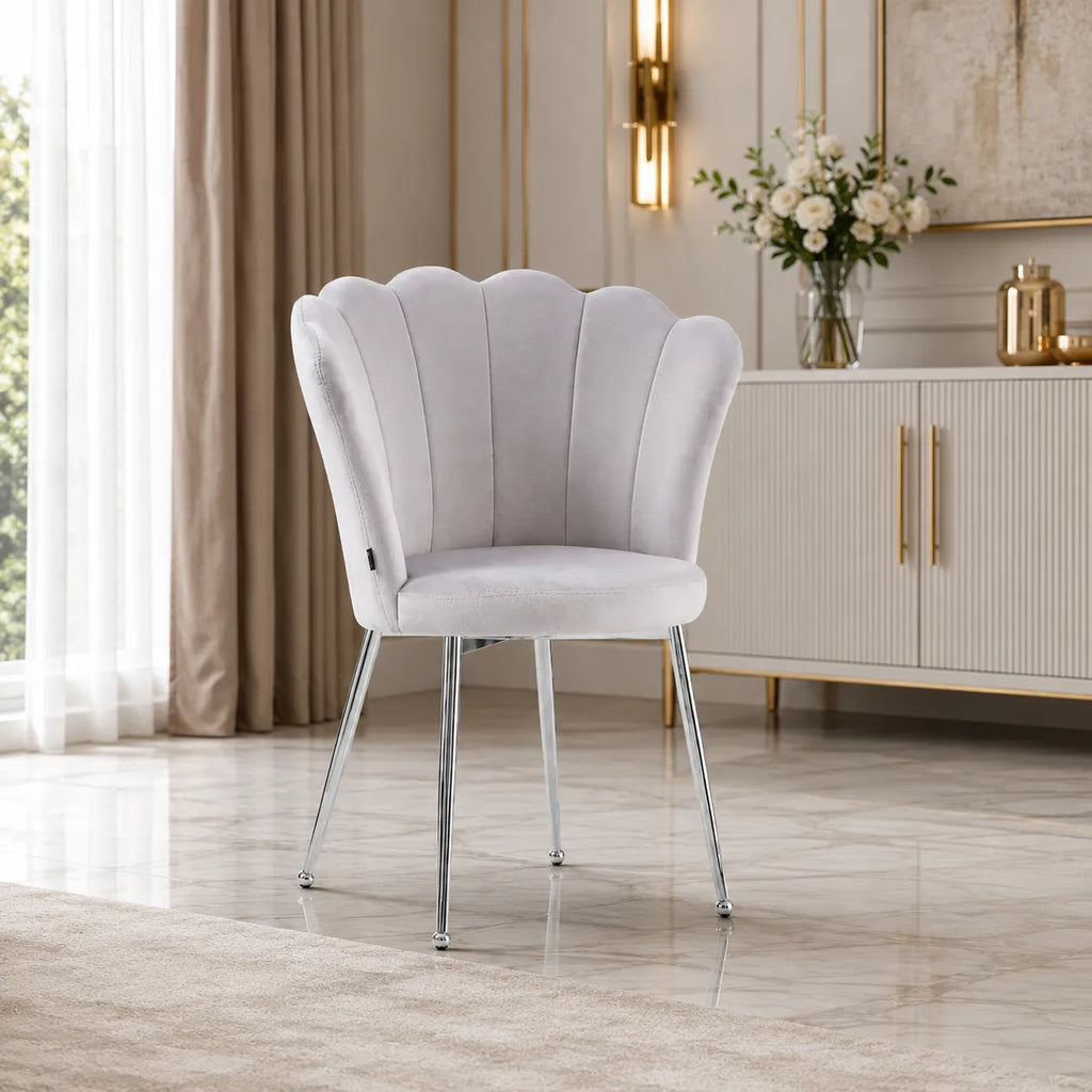 Lot De 2 Chaises Nymphea Chrome Molletonne
