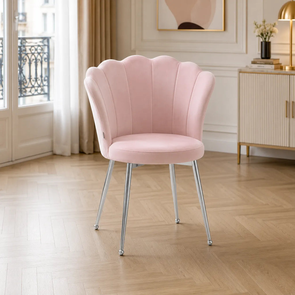 Lot De 2 Chaises Nymphea Chrome Molletonne