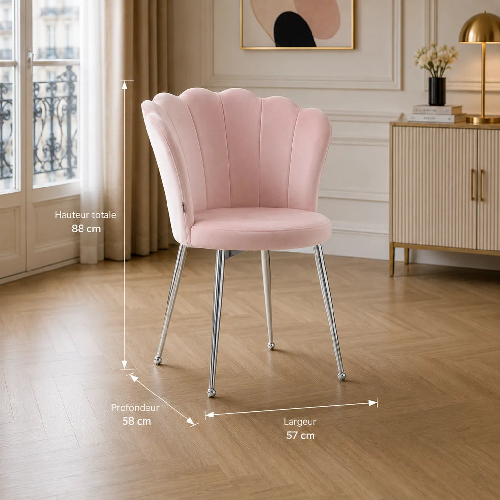Lot De 2 Chaises Nymphea Chrome Molletonne