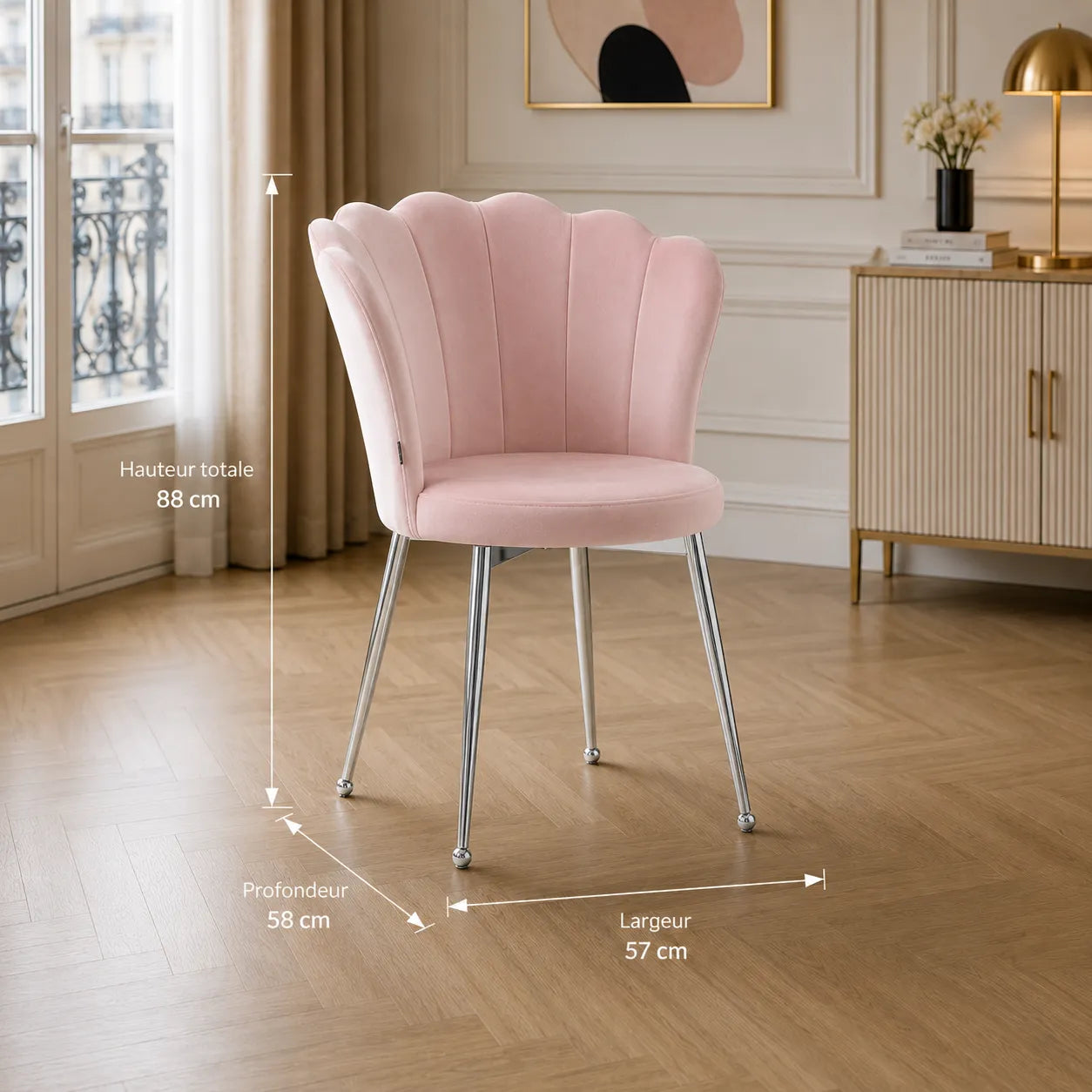 Lot De 2 Chaises Nymphea Chrome Molletonne