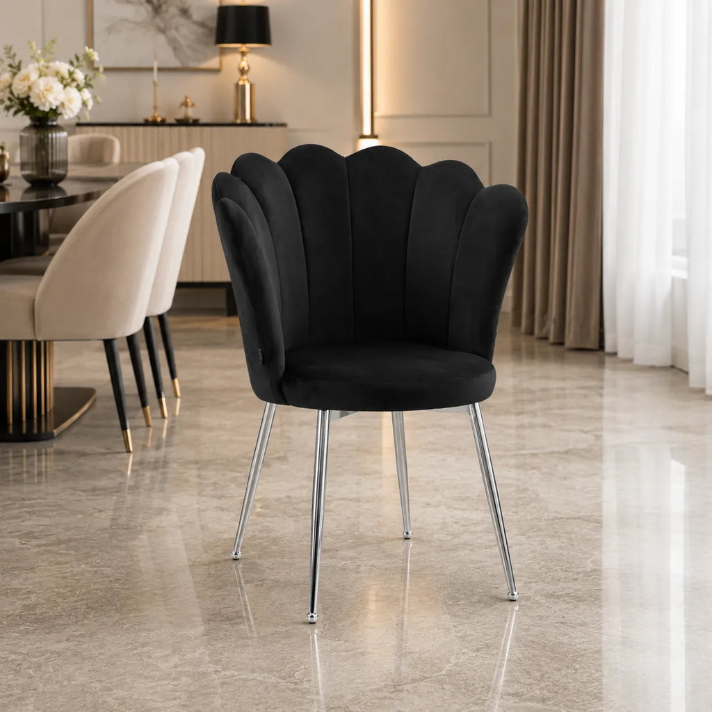 Lot De 2 Chaises Nymphea Chrome Molletonne