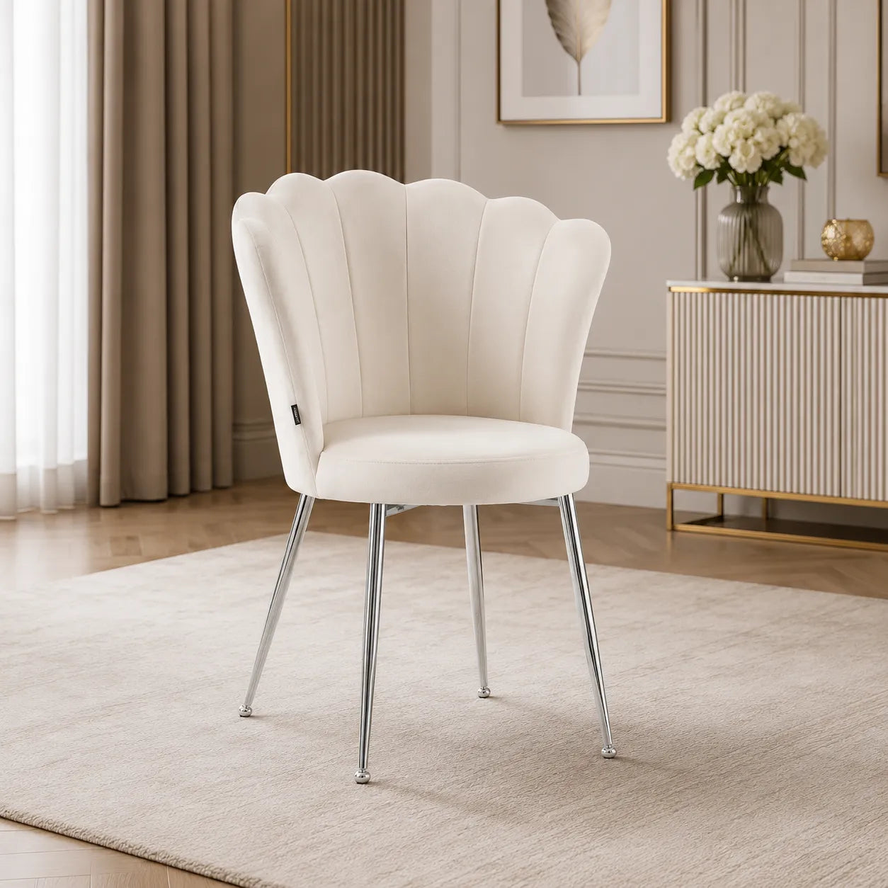 Lot De 2 Chaises Nymphea Chrome Molletonne
