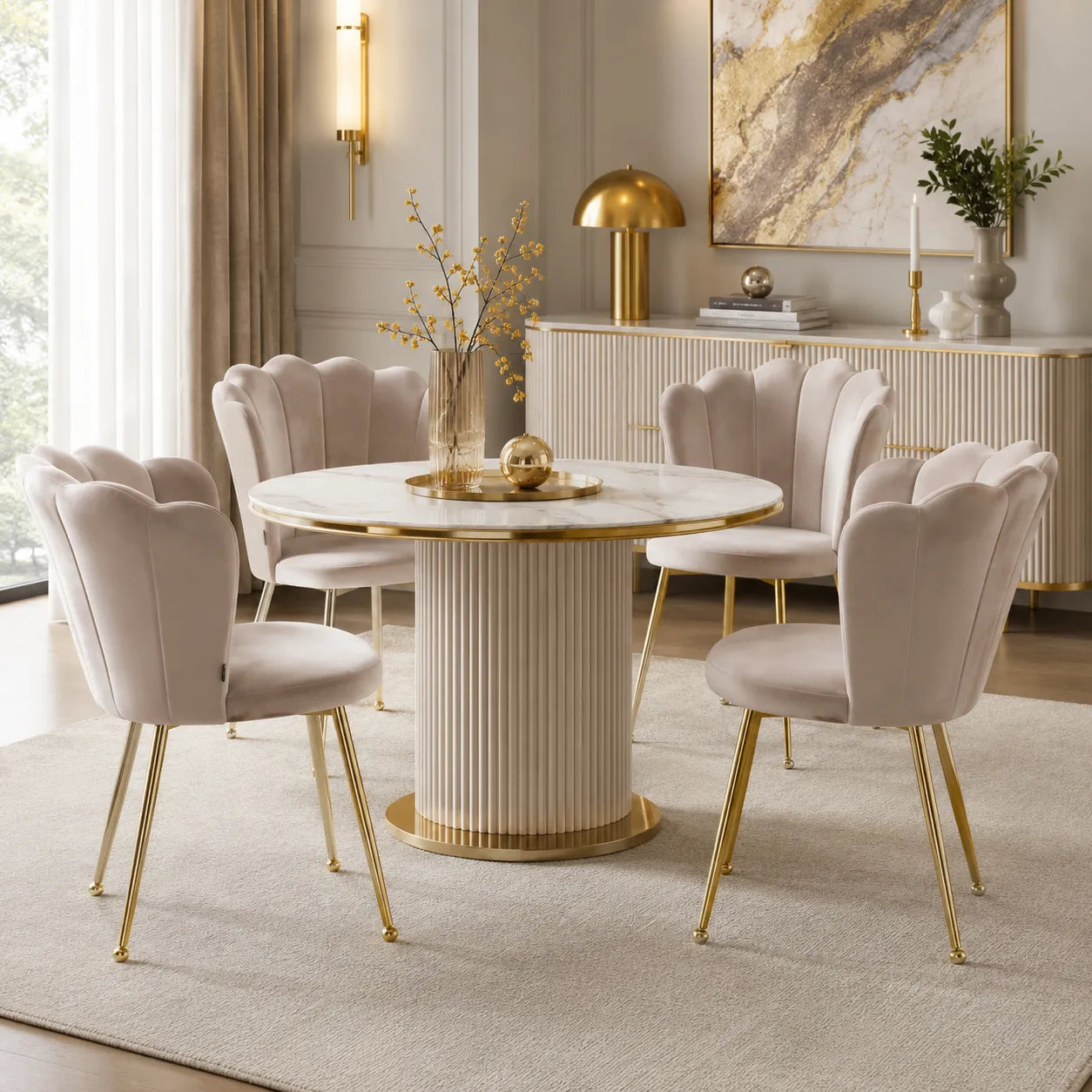 Lot De 2 Chaises Nymphea Gold Velours