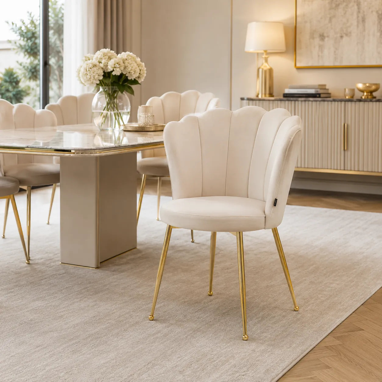 Lot De 2 Chaises Nymphea Gold Velours