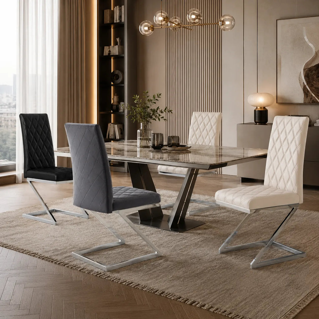Lot De 4 - 6 Chaises Cocomat Matelassee Velours