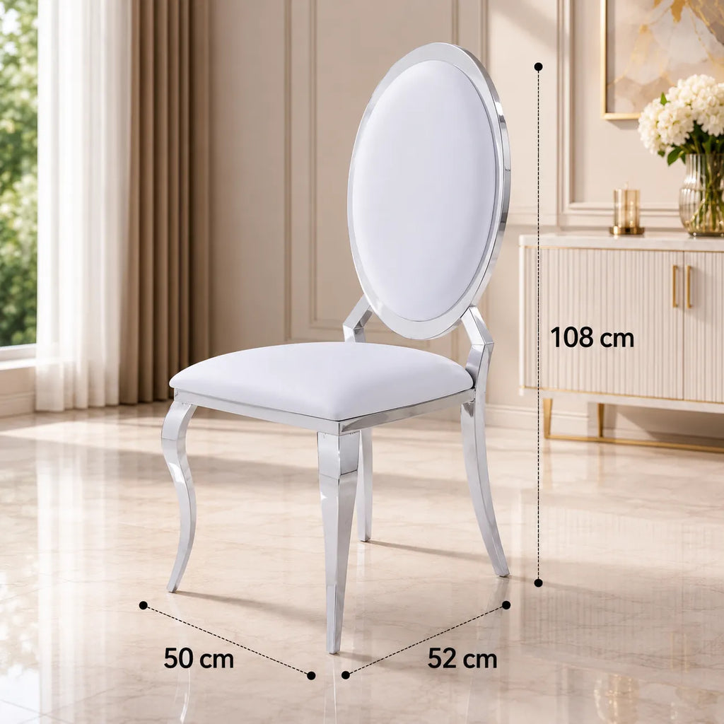 Lot De 4 Chaises Angel Chrome Velours Noir