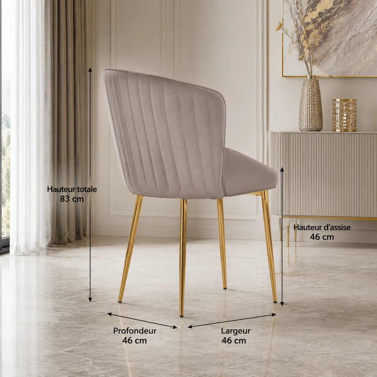 Lot De 4 Chaises Diana Gold Velours
