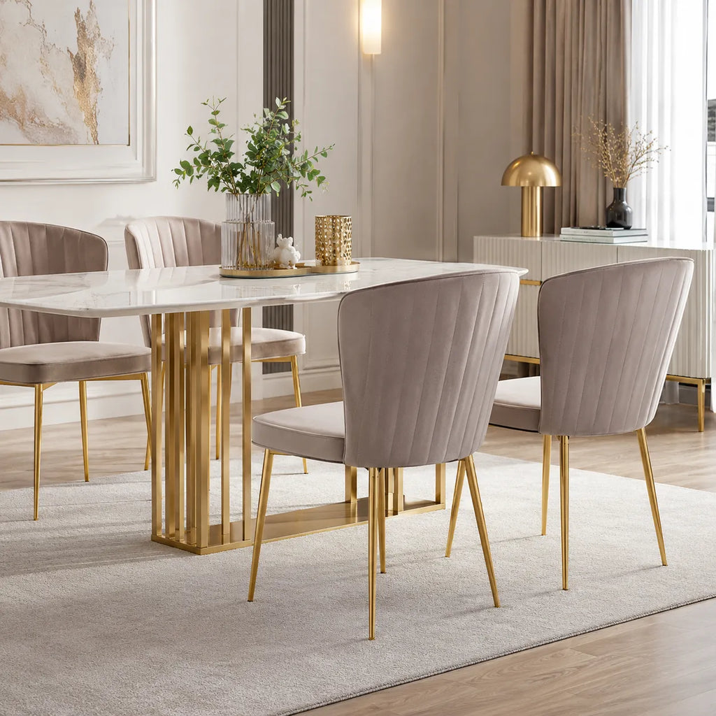 Lot De 4 Chaises Diana Gold Velours