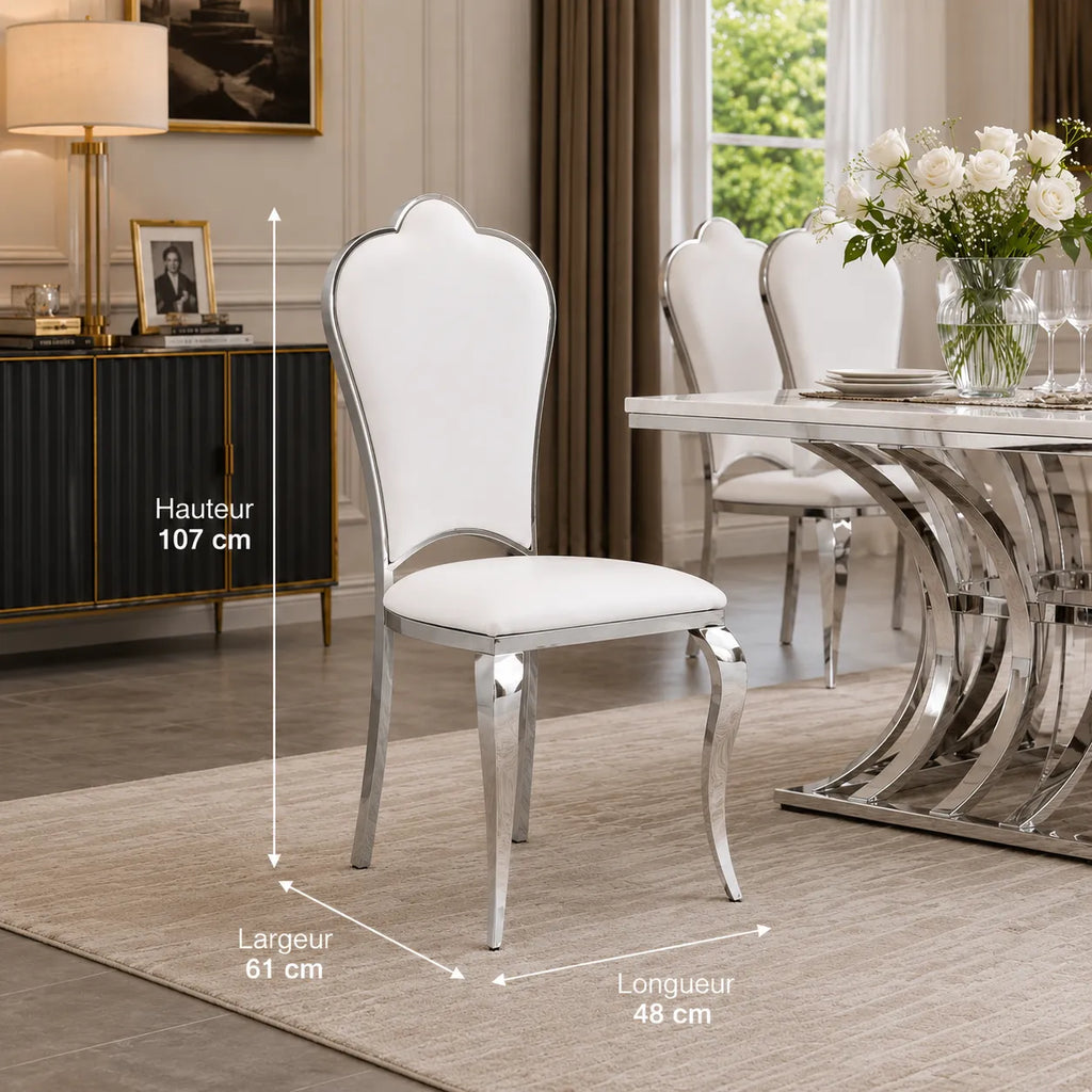 Lot De 4 Chaises Sakura pieds argent