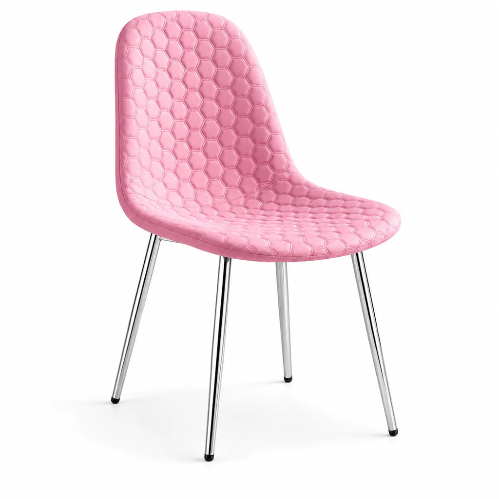 Lot De 4 Chaises Scandinave Abeille Chrome Velours