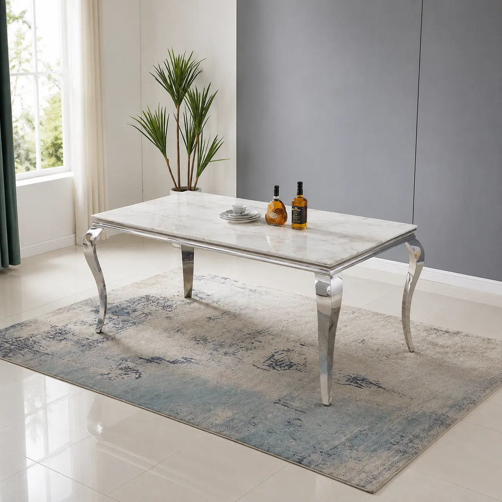 Louise Table avec chaises blanc