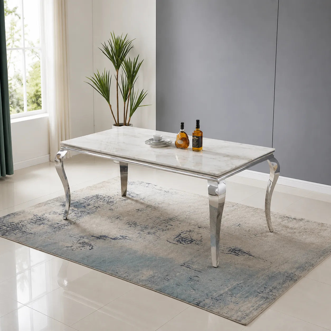 Louise Table avec chaises blanc