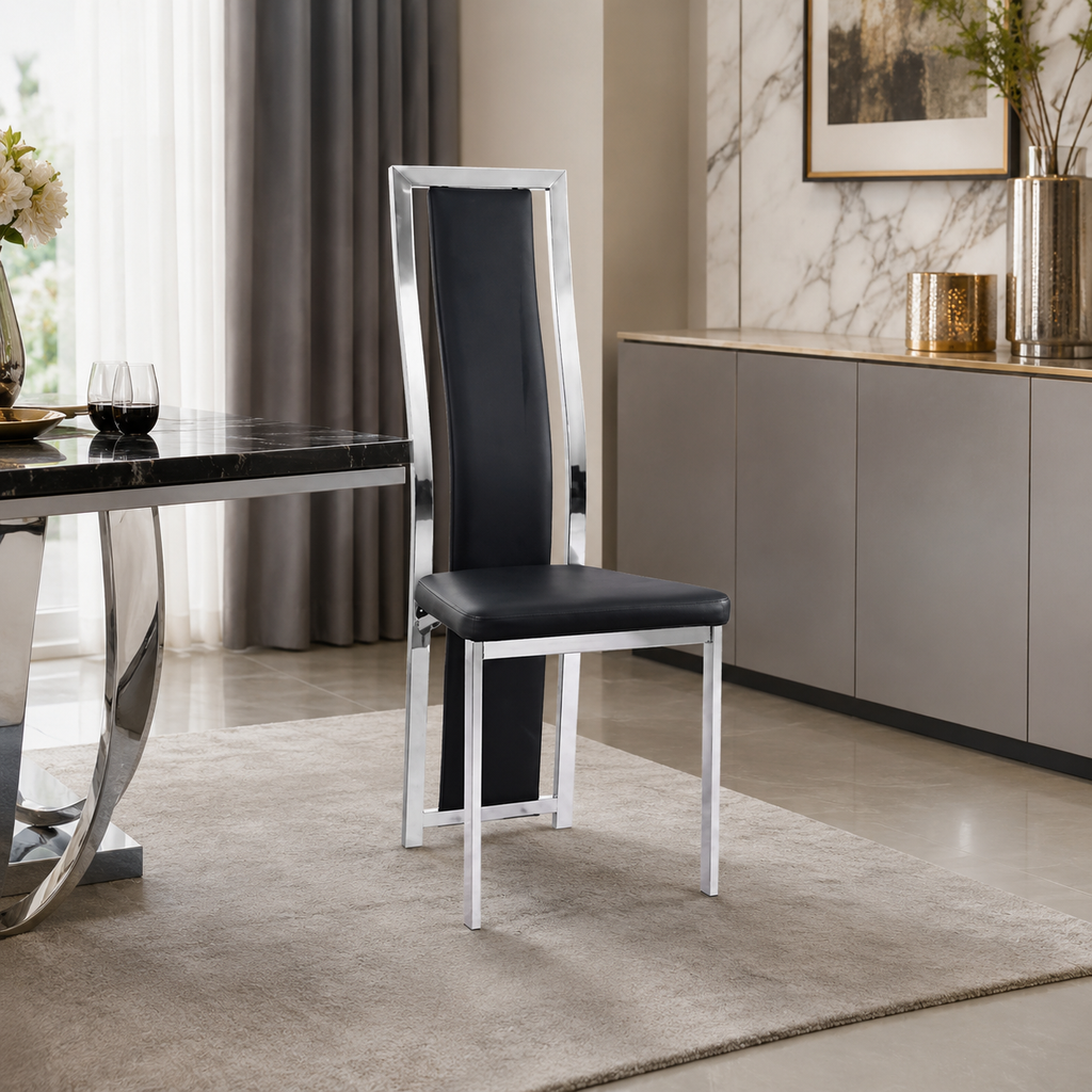 Louise Table avec chaises noir