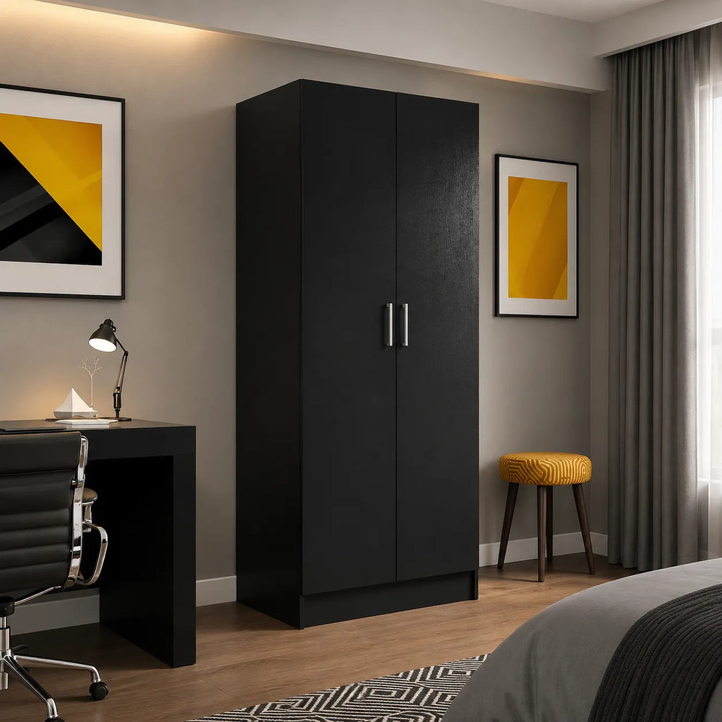 Madesa 2 Door Wardrobe Noir