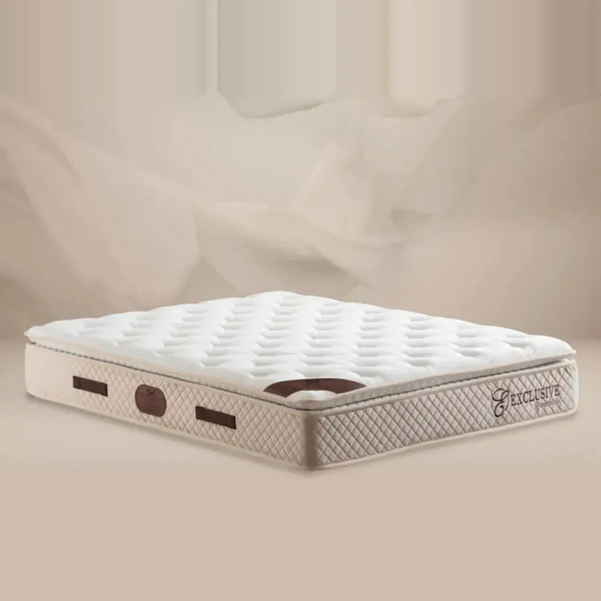 Matelas  Exclusif Ressorts Beige - 32 cm avec surmatelas Intégré